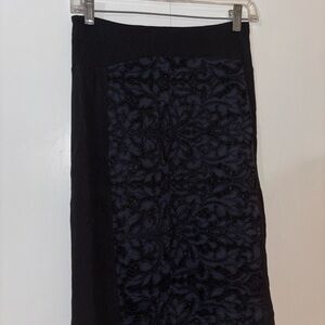 Diane Von Furstenberg Elegant Black and Navy Patterned Women's Skirt